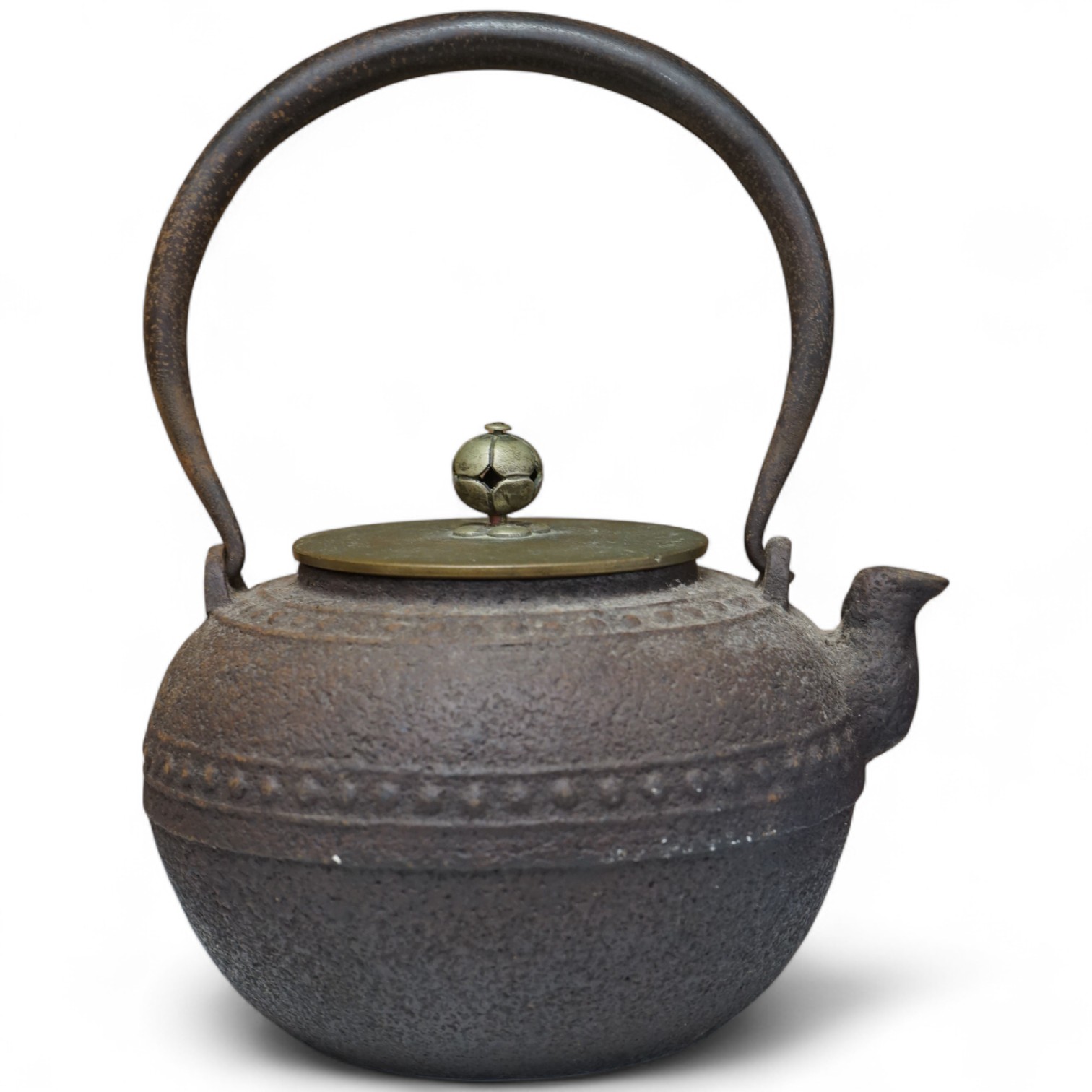 A Japanese cast-iron teapot, 22.5cm high